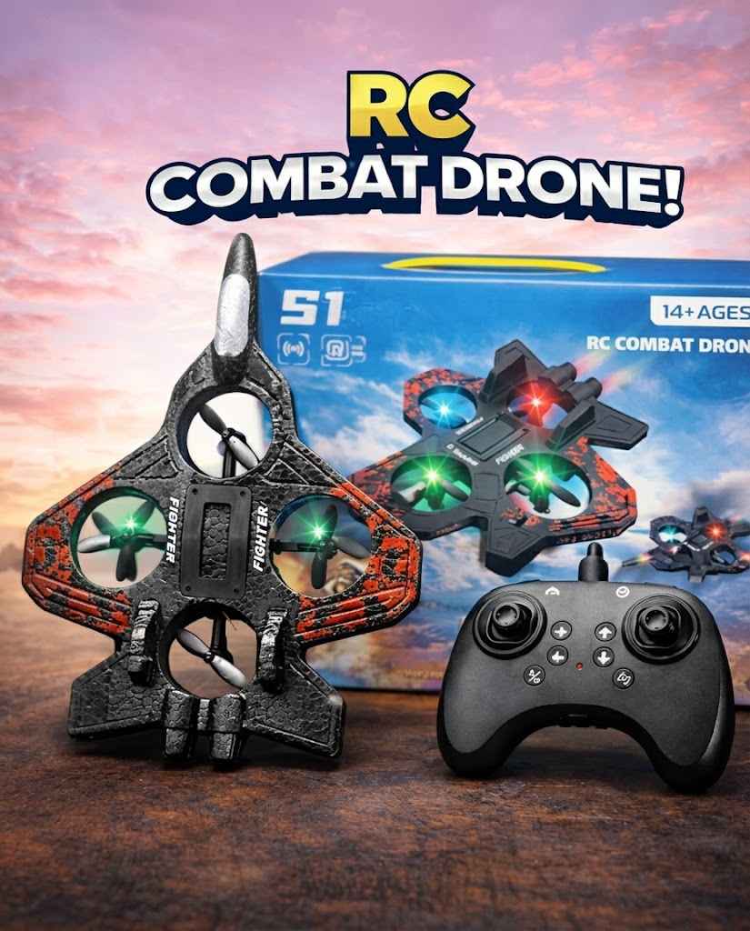 RC Combat Aircraft Drone – Remote Control Flying Jet Toy for Kids